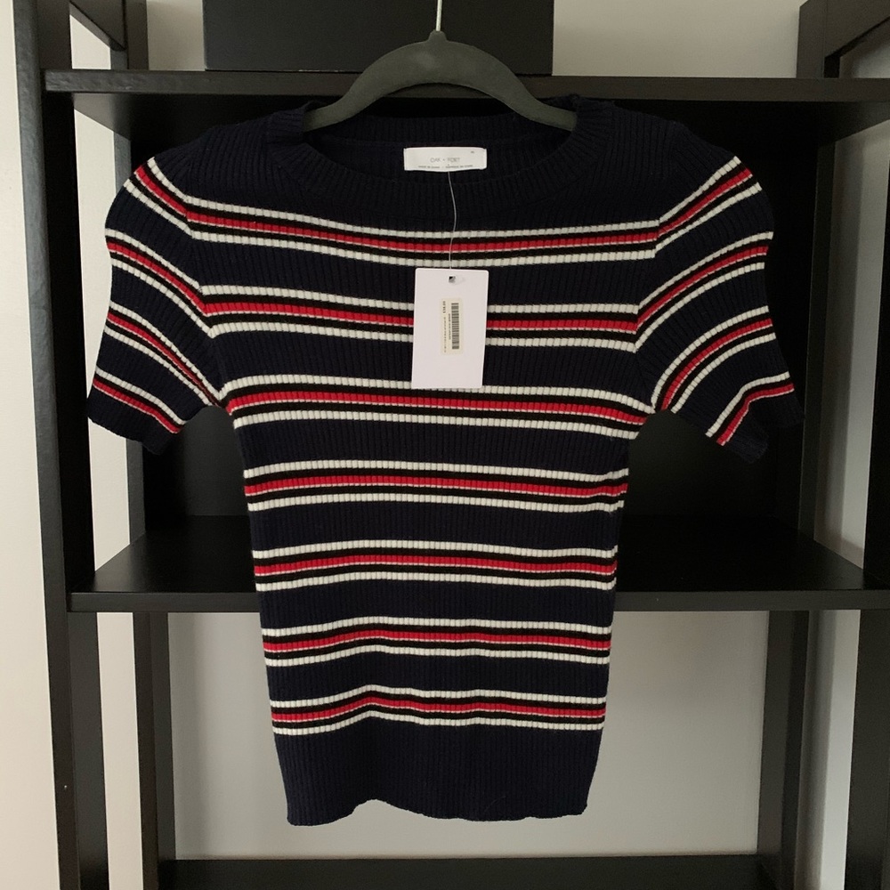 NWT OAK + FORT formal short sleeve